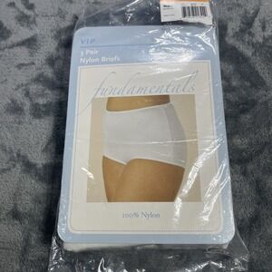 VTG NOS Sears Fundamentals Lot Of 3 Nylon Brief Panties Cover White Size 7 Sissy